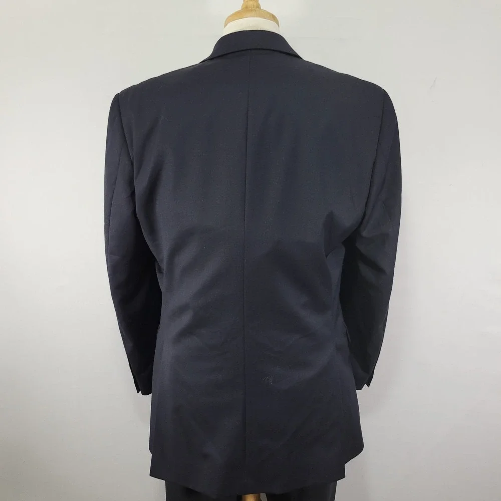 Van Heusen Men's‎ Sport Coat Blazer Two Button Navy Blue Wool Size 40L